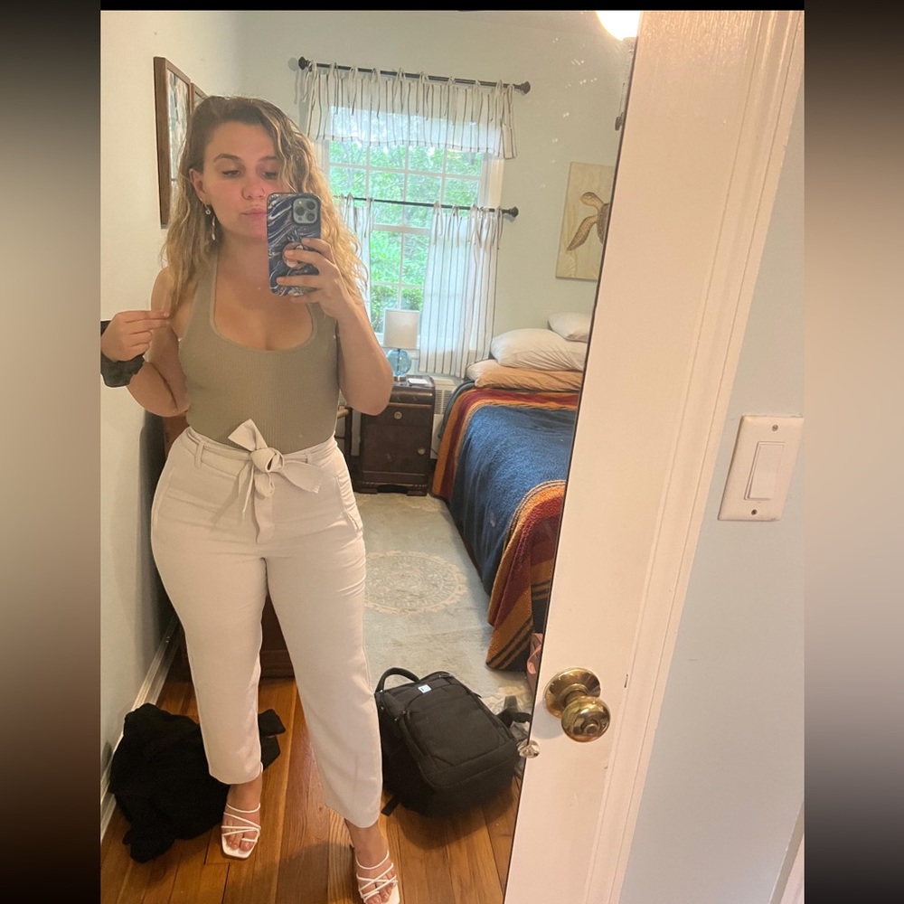 Aritzia Wilfred Tie Front Pants in Vin Gris